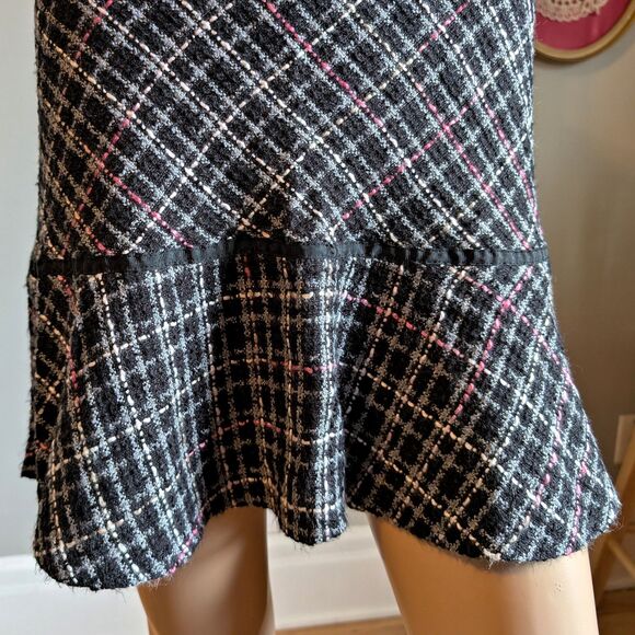 Vintage 90s Y2K First Crush Tweed Mini Skirt Office Siren Plaid Preppy Jrs 5 - Picture 6 of 9